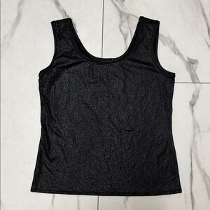 Black Sleeveless Women's Shimmer Tank Top XL